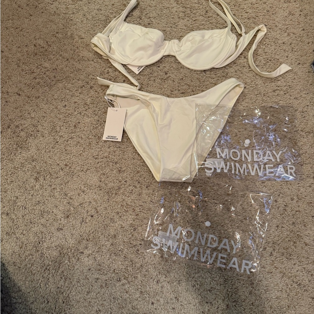 Monday Swimwear White Bikini Set